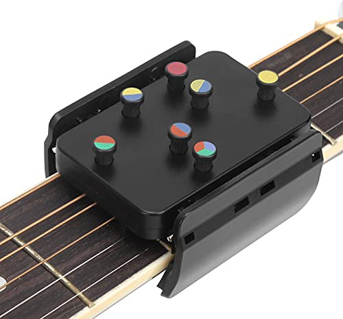 Yosoo Health Gear Akkord Trainer, Ukulele Gitarren unterstütztes Lernwerkzeug, Anfänger Folk Lern Kit, Lernsystem Werkzeug Klassische Übungshilfe 7 Tasten Ukulele-Wählwerkzeug für 23 Zoll 26