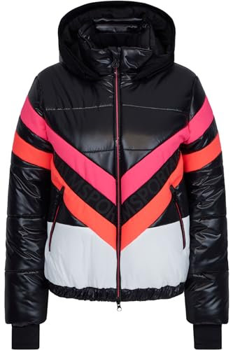 Sportalm W Insulated Ski Jacket 2 Colorblock-Schwarz-Weiß - Wasserdichte wattierte Damen Skijacke, Größe 42 - Farbe Blac