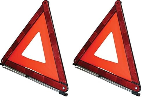 Safety First Aid Group Q4232 Safety Warning Triangle for Roadside Breakdowns Foldable Wind Tested with Case (Pack of 2)