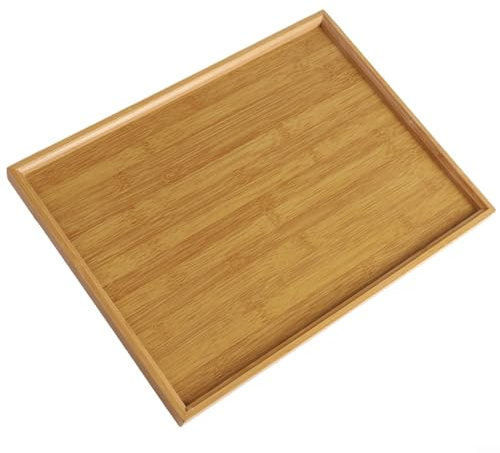 Plateau de Service Rectangulaire en Bois pour Aliments et Thé - Planche de Service pour Fête (44 x 32 cm)