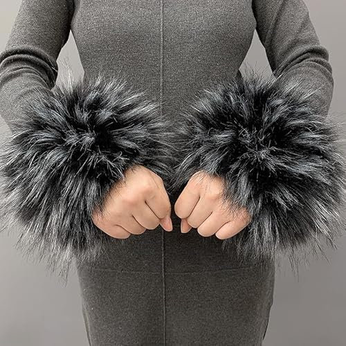 SMTCM Pulswärmer Pelz Kunstfell Handgelen Handstulpen Pelz Fell Armstulpen Fellstulpen Fell Manschetten Handwärmer geeignet für Freizeit Maskerade Bergsteigen und andere Anlässe