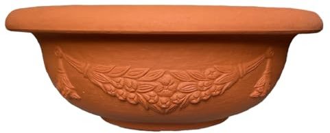 Garden Italia Vasi Ciotola per Fiori festonata ACF Diam.45 cm Alt. 17 Made in Italy in Resina Colore Terracotta- Resistente al Gelo - Antiurto - Leggero