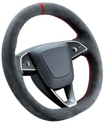 Handgenähter Alcantara-Lenkradbezug, kompatibel mit Tesla New Model 3 2023 Tesla Highland