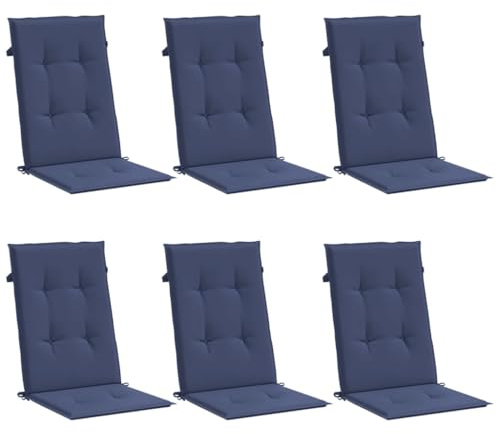 vidaXL Hochlehner-Auflagen 6 STK. Marineblau Stoff