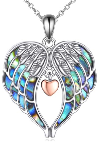 CUPENDA Angel Wings Necklace Sterling Silver Guardian Angel Wings Pendant Necklace Angel Wings Jewellery Gifts for Women