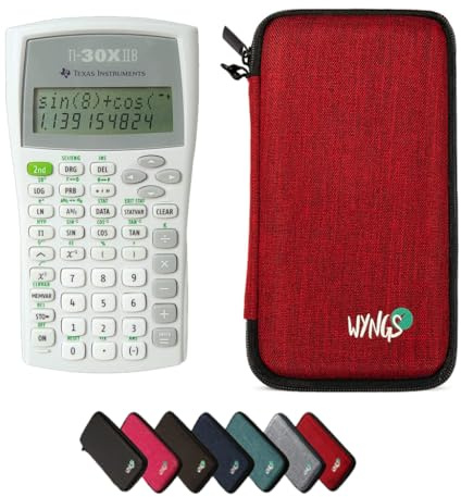 TI-30XIIB inkl. WYNGS Schutztasche Rot - Wissenschaftlicher Taschenrechner - Basic Set