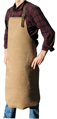 Förster-Fellnest | Handgefertigte Lederschürze für Grill und Herd | echt Leder, Naturleder | Dickleder, Antikleder | starke Grillschürze oder Kochschürze, auch am Schwenkgrill
