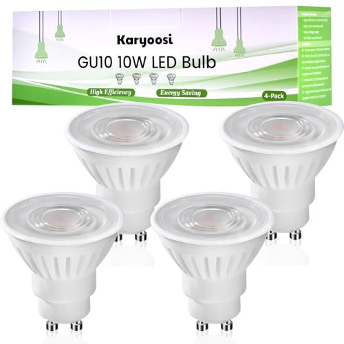 Karyoosi GU10 LED, Bombilla LED GU10 10W, Sustituyen Bombilla Halógena de 100W, Blanco Neutro 4000K, 1000 Lúmenes, Ángulo de Haz 120°, No Regulable