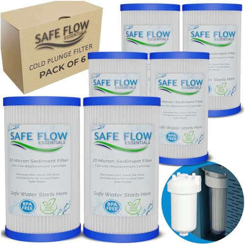 SafeFlow Essentials Filtro de inmersión en frío de 5 x 2.5 pulgadas de 20 micras, se adapta al enfriador de agua de inmersión fría de vaina, filtros de inmersión fría y sistemas debajo del fregadero