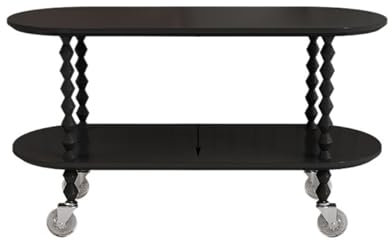 Mobiler Beistelltisch für Wohnzimmer mit beweglichem Couchtisch Sofa Beistellwagen Esstisch Beistelltisch für kleine Wohnungen Nähtisch und Sofa Beistelltisch (Schwarz 80)
