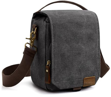 S-ZONE Kameratasche Kleine DSLR SLR Wasserabweisende Canvas Fototasche Schultertasche Kameratasche zum Umhängen für Fotografen