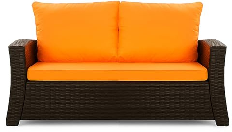 Setgarden® Bankauflage - Outdoor sitzkissen für Gartenbank für polyrattan- Polster Auflage Outdoor - Bankpolster Auflage für Sitzbank Rattan Hollywoodschaukel (Orange, 110x50x50cm)