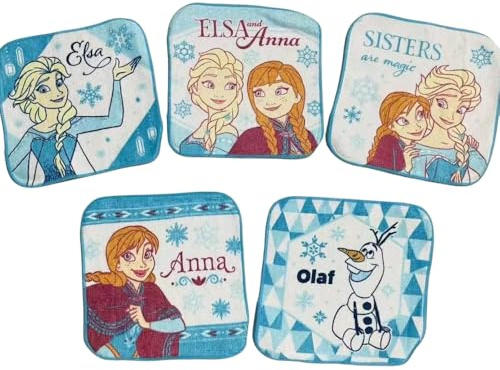 FEIFEI'S BOW 5 toallas suaves para niños con princesa, sirena, araña, multicolor, toalla de mano facial para niños y niñas, toallas de mano de algodón para lavar la cara del bebé, 15 x 15 cm (color al