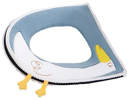 KONTONTY Funda de Asiento de Inodoro de Dibujos Animados Engrosada Azul