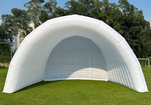 Portable Inflatable Stage Tent Indoor/Outdoor Rooftop Booth Inflatable Stage Cover Marquee Concert Shelter Dome Marquee Cover with Blower (White Without LED, 15ft L×20ft W×13.2ft L)