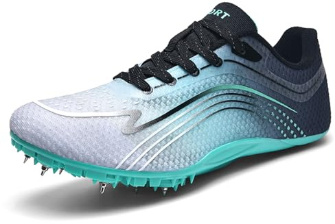 sekiueo Zapatillas De Atletismo para Hombre Y Mujer Zapatillas De Salto De Velocidad Zapatillas Profesionales con Clavos para Niños,Verde,41 EU