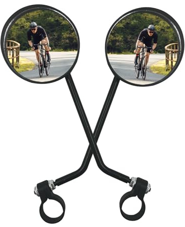 Homieway Cykelspegel, 2 stycken cykelbackspeglar, HD äkta glas, cykelspegel för elcykel, extra stor spegelyta, mountainbikebackspegel, cykelspegel för styre (22–25 mm)