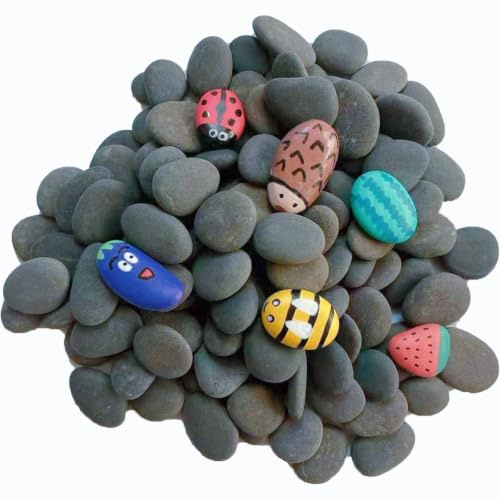 60 Stück Flache Steine zum Bemalen Kieselsteine Kleine Steine 1.5-3cm | Kieselsteine zum Bemalen, Natürliche Flusssteine Strand Kiesel Dekosteine für Malerei Dekoration Kunst & Bemalung