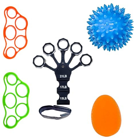 5 Stück Handtrainer Fingertrainer Massageball Igelball für Handtherapie | Knetball Fingerkraft Griffkraft Trainer Set, Handtrainer Ball Anti Stressball Therapieball für Stressabbau Handtherapie