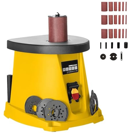 Desktop Column Sanding Machine, 450W Electric Oscillating Spindle Sander with Rubber Shafts and Sandpaper, Max. Speed 2000 RPM, Electric Drum Sander for Woodworking Projects