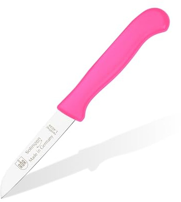 RÖR® Küchenmesser Gerade Klinge Neon-Pink - Extra Scharf, Rostfreier Kunststoffgriff, Perfekt für Obst und Gemüse - für Köche - Kleines Küchenmesser Universalmesser Messer Solingen - Made in Germany