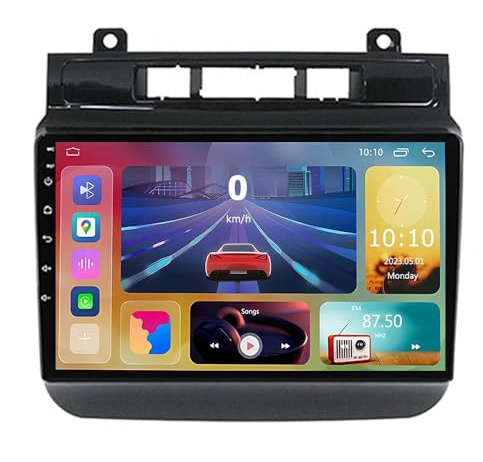 YRCTHEK Android 14 9 Inch Car DVD Player Radio Head Unit For Touareg 2011 2012 2013-2017 GPS Navigation Head Unit Support Full RCA Output Bluetooth4.0 WIFI Car Auto Play DVR DAB+ TPMS