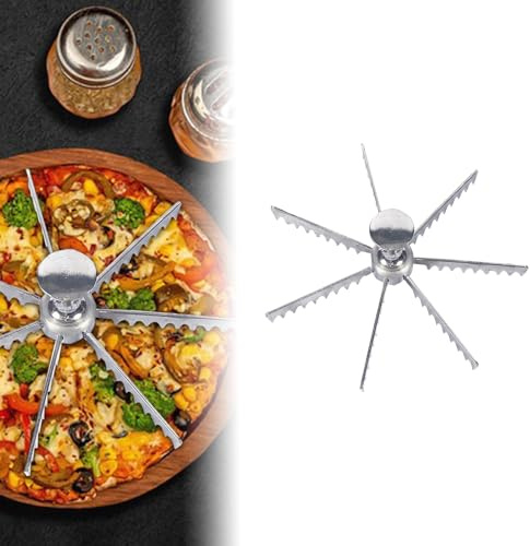 Pie Marker, Whole Pie Cutter, Pie Cutter 5/6/7/8/9/10/12 Slice Pie and Cake Marker Aluminum Alloy and Portion Divider, Pie Pan Divider Insert, Pie Separator Cutter Baking Tools (Silver-7 Slice)