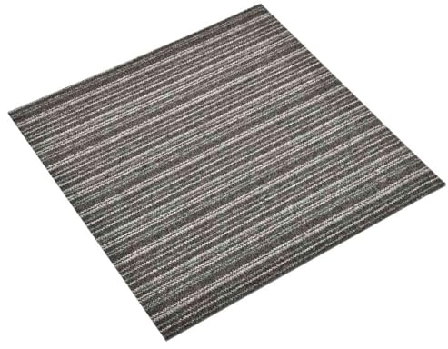vidaXL Alfombra 20 pcs Antracita a Rayas 50 x50 cm 100% Polipropileno, Losetas de moqueta Modernas, Suelo Interior Duradero, Modular Antideslizante, decoración de Habitaciones con Patrones