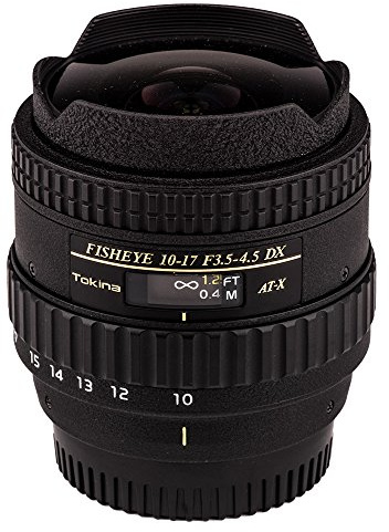 Tokina ATXAF107DXN 10-17mm f/3.5-4.5 AF DX Fisheye Lens for Nikon Digital SLR, Black