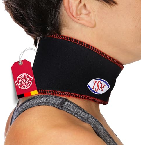 TSM Nacken-Bandage aktiv | Neoprenbandage zur Durchwärmung & Entlastung | Linderung bei Verspannungen & Schmerzen | Sport, Freizeit & Arbeit | Artikelnr 2120 | Made in Germany | 1 Stück, Größe XL
