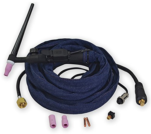 RIVERWELD WP-9FV 125Amp TIG Torcia per saldatura raffreddata ad aria flessibile e valvola 3,8 metri (12 piedi)