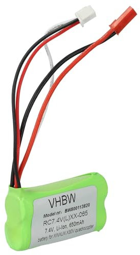 vhbw 1x Akku kompatibel mit Revell Control 23978 Sky Spider Drohne Multicopter Quadrocopter (650 mAh, 7,4 V, Li-Ion)
