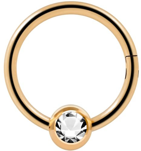 Monster Piercing - Nasenpiercing Septum - Ring - Segmentklicker aus Chirurgenstahl 316L mit Kugel. Verschiedene Farben. Stabstärke: 16G (1,2mm); Durchmesser: 6mm bis 12mm. Hypoallergen.