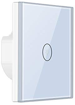 Interruptor de luz inteligente Alexa, interruptor de luz WiFi WiFi compatible con Alexa Echo y función de temporizador de Google Home con pantalla táctil de cristal templado, controla tus dispositivos