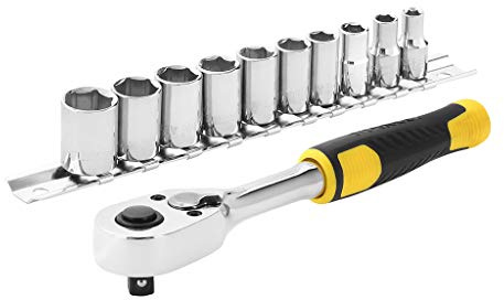 STANLEY STMT82666-0 - Juego de trinquete 1/4 72 dientes y 10 vasos