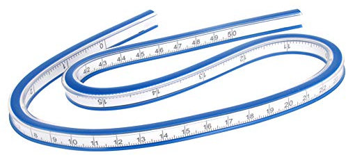 Utoolmart Flexibles Kurvenlineal, abgestuft, 50 cm, mit Tintenkante, zum Zeichnen, Musterherstellung, Ingenieurwesen, Schablonenherstellung, Sattelbefestigung, Messwerkzeug, 1 Stück