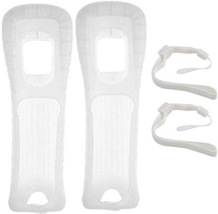 Silikonhülle und Armband für Wii Fernbedienung, Wii Controller Schutzhülle mit Armband, 2 Teile, rutschfest, verschleißfest und langlebig