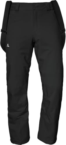 Schöffel Herren Weissach M, Wasser- und Winddichte Skihose, warme Schneehose mit Schneefang und Verstärkung gegen Skikantenschläge, Black, 26