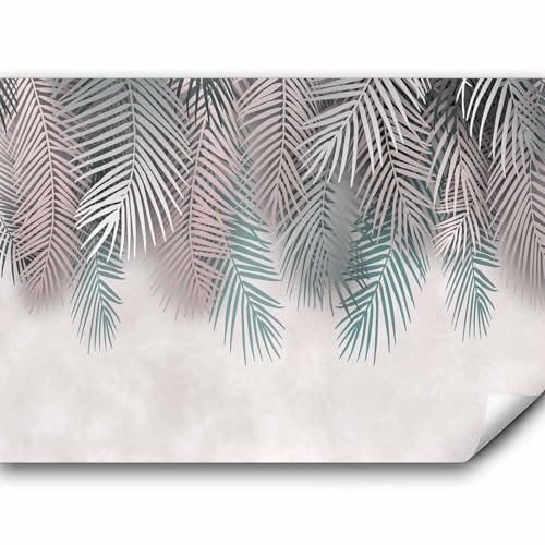 murando Fototapete selbstklebend Blätter 343x256cm Foto Tapete Tapetenfolie Möbelfolie Wandverkleidung Wandtapete Motivtapeten Bildtapete Wohnzimmer 3d Effekt Modern Tropisch Pflanzenmotiv Dschungel