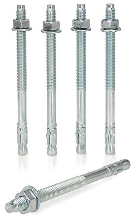 KM TRADE Bolzenanker - Schwerlastanker aus verzinktem Stahl mit ETA Zulassung, Option 7 - M12 x 160 mm, fixierbare Dicke: 78 mm - 1 Stück