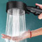 Pommeau de Douche à Haute Pression économie d'eau, Douchette Douche Salle de Bain Réglable à 6 Modes, Pommeau de Douche Anti Calcaire avec arret, Facile à Installer (Noir-A)