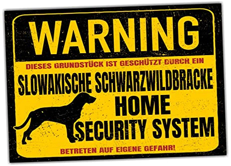 Schild Slowakische Schwarzwildbracke Warning Security System Türschild Hundeschild Warnschild Hund