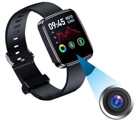 LemoVoz 64G Montre Caméras Mini caméra cachée, enregistreur Audio et vidéo pour réunion d'affaires Portable Caméra de Sport Micro Camera Surveillance Discrete Montre Camera