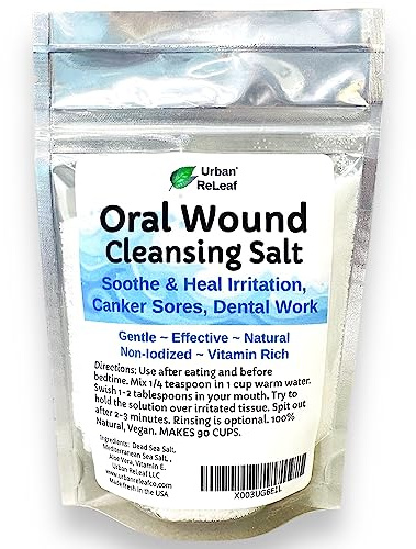 Urban ReLeaf Sale detergente per ferite orali, sacchetto da 170 ml! Produce 90 tazze di soluzione. Lenire, curare l'irritazione, il lavoro dentale. 100% naturale, bretelle, bocca, gengive, ulcere da