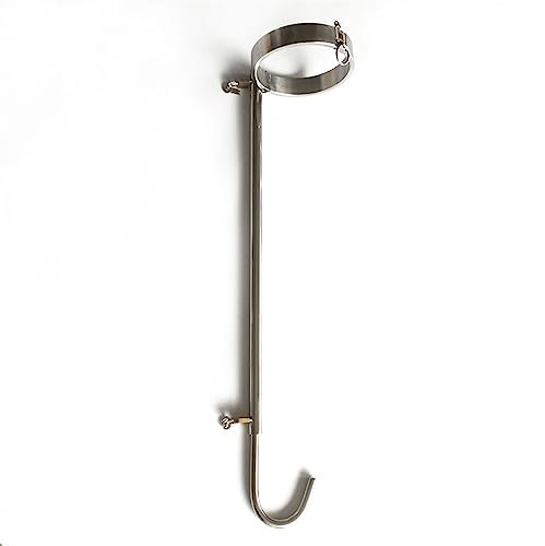 ZTHBYSB Edelstahl BDSM Bondage Abschließbar Halsband/Neck Kragen Anal Plug Butt Haken Einstellbar Bondageset Fesseln Set Extrem Sklave Restraints Sexspielzeug SM Fetisch für Paare,Silber,Frauen