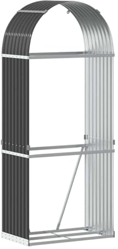 vidaXL Holzkorb Anthrazit 80x45x190 cm Verzinkter Stahl