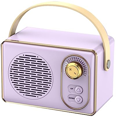 Paociuro 1 PCS Bluetooth Speaker Classical Retro Music Player Sound Stereo Portable Mini Travel Music Player Purple