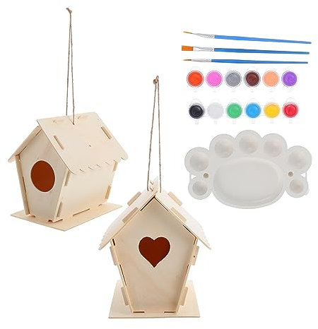 VICASKY Vogelhaus-set Für Den Außenbereich 10 Stück Vogelhaus Vogelnest Malwerkzeuge Heimdekoration
