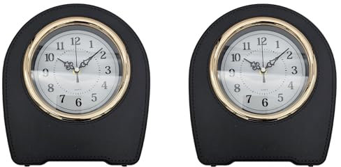 DC VOLTAGE Napoleon Kaminuhr, batteriebetrieben, Kunststoff, Tischuhr, Regal, dekorative Uhr für Schlafzimmer, Wohnzimmer, Form 5, Schwarz (2 Stück)