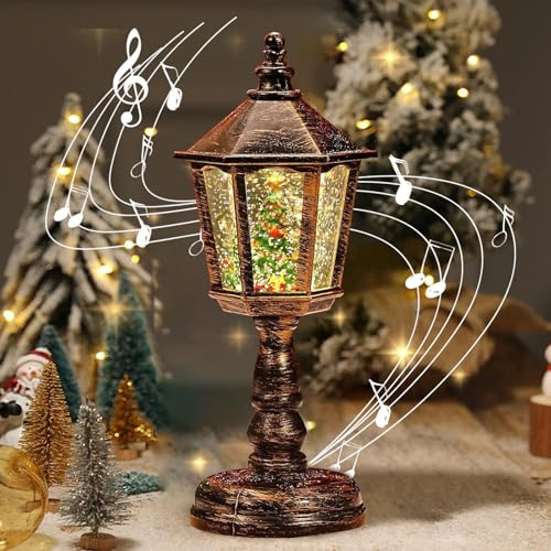 Globo de Nieve Navideño Con Linterna y Música - Farolillo Vintage Con Brillo de Agua y Luz de Noche - Para Decoración del Hogar